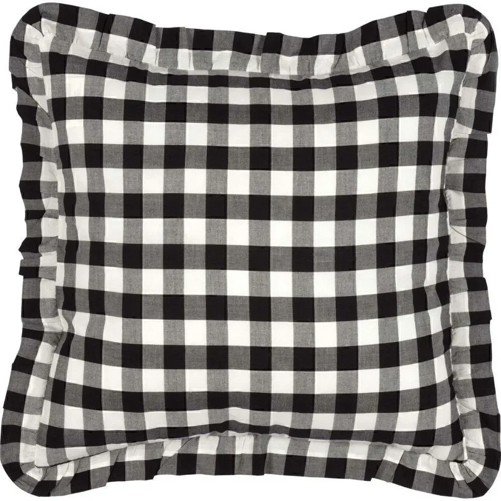 Buffalo Check Ruffled Throw Pillow 18x18